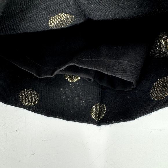 Talbots Pants Womens 10 Black Gold Metallic Polka Dots Side Zip Ankle Lined NEW - Picture 6 of 9